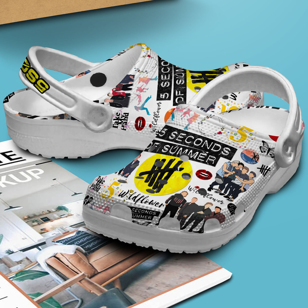 5 Seconds Of Summer Music Crocs Crocband Clogs Shoes for Shower Shoes