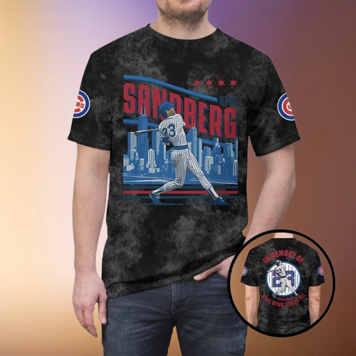 The Chicago Cubs Ryne Ryno Sandberg In Memory Of 23 All-Over Print T Shirt