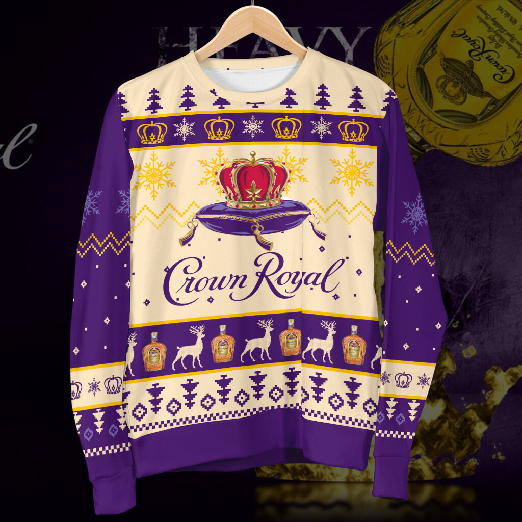 Customize Crown Royal Whiskey 3D Print Sweater Ugly Christmas Sweatshirt Women Men Casual Hoodies