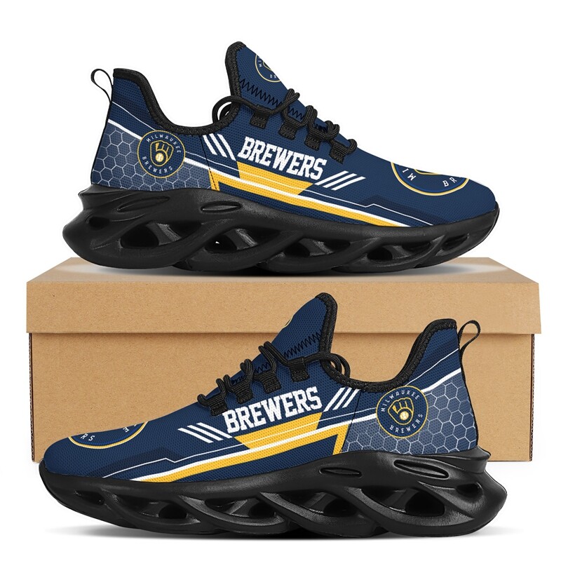 MLB%2BTeam%2BMilwaukee%2BBrewers%2BFans%2BRunning%2BShoes%2BSports%2BSneakers%2B%23SP1178 F21B 2373 Q5ccY