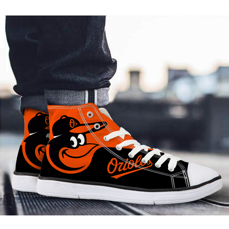 Baltimore Orioles 3D Print MLB Baseball Fans Casual Canvas Shoes Lace-Up Sport Sneakers AK19081