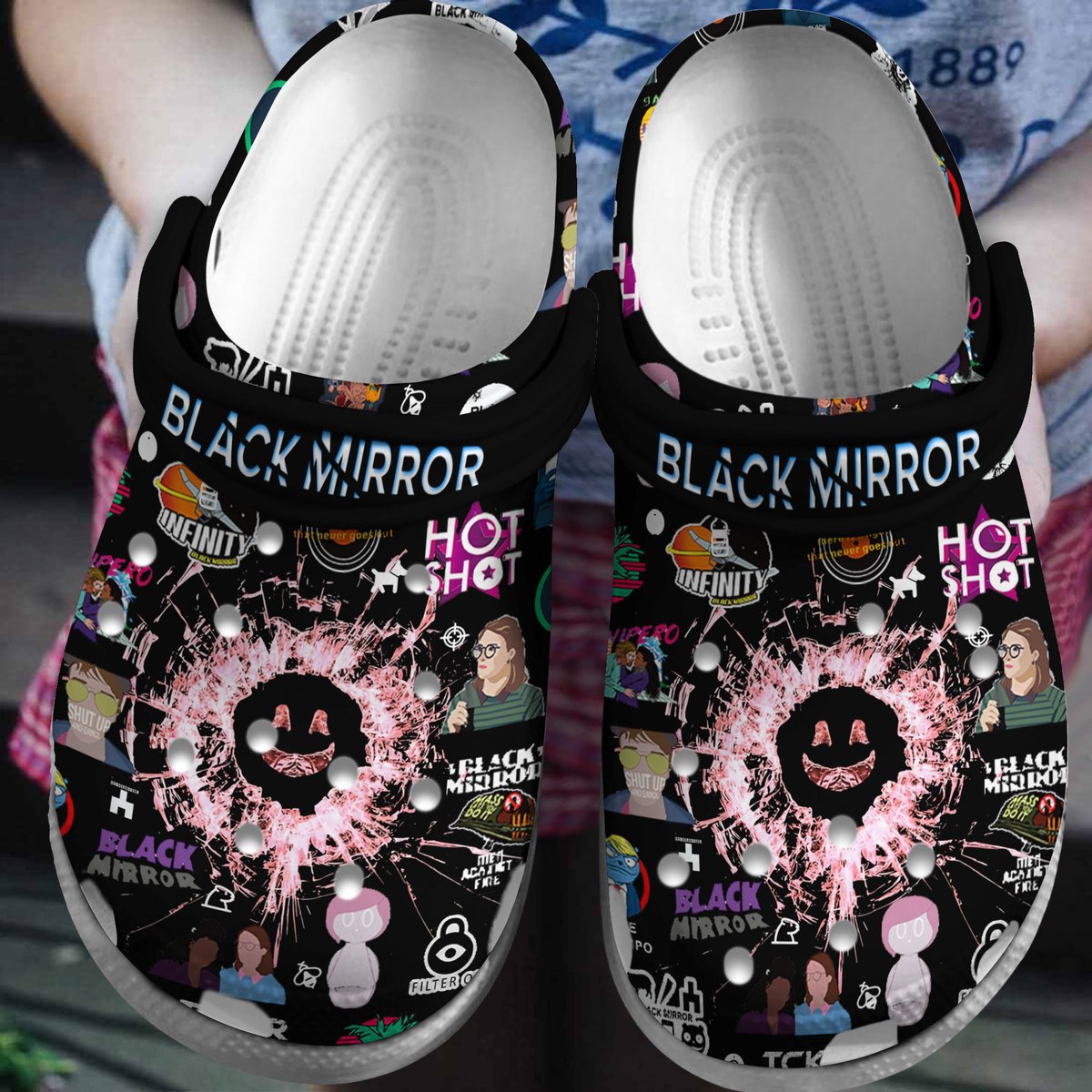 Black Mirror TV Series Crocs Crocband Clogs Shoes for morton's neuroma Rookbrand
