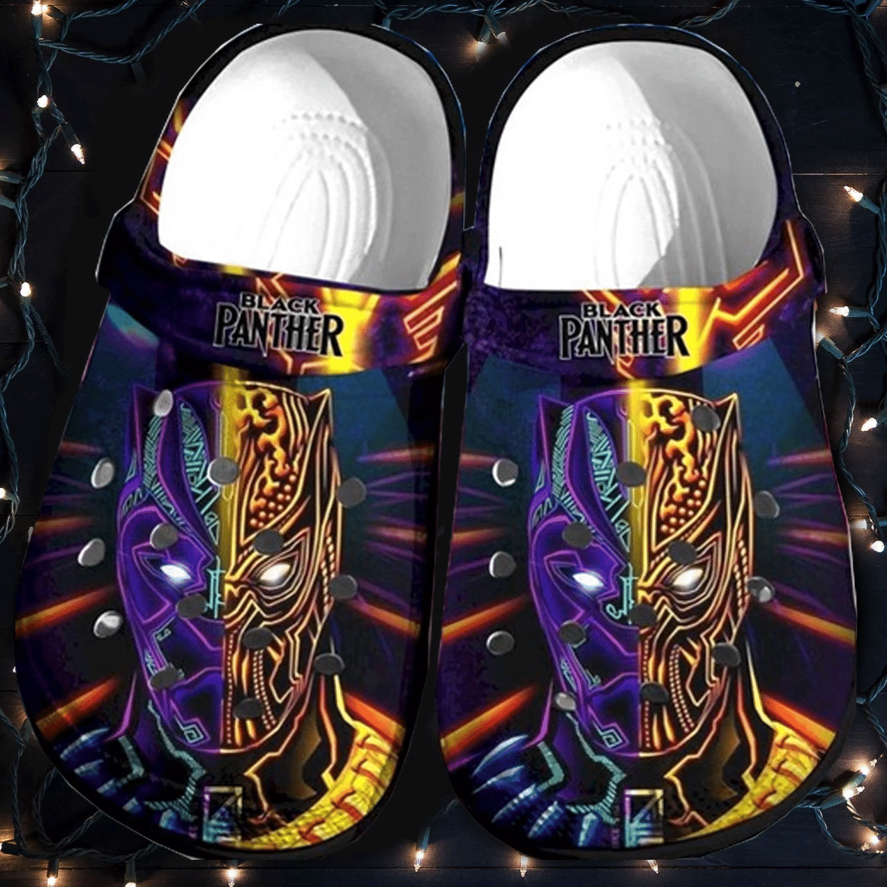 Black Panther Crocs Clog Shoes for morton's neuroma Rookbrand