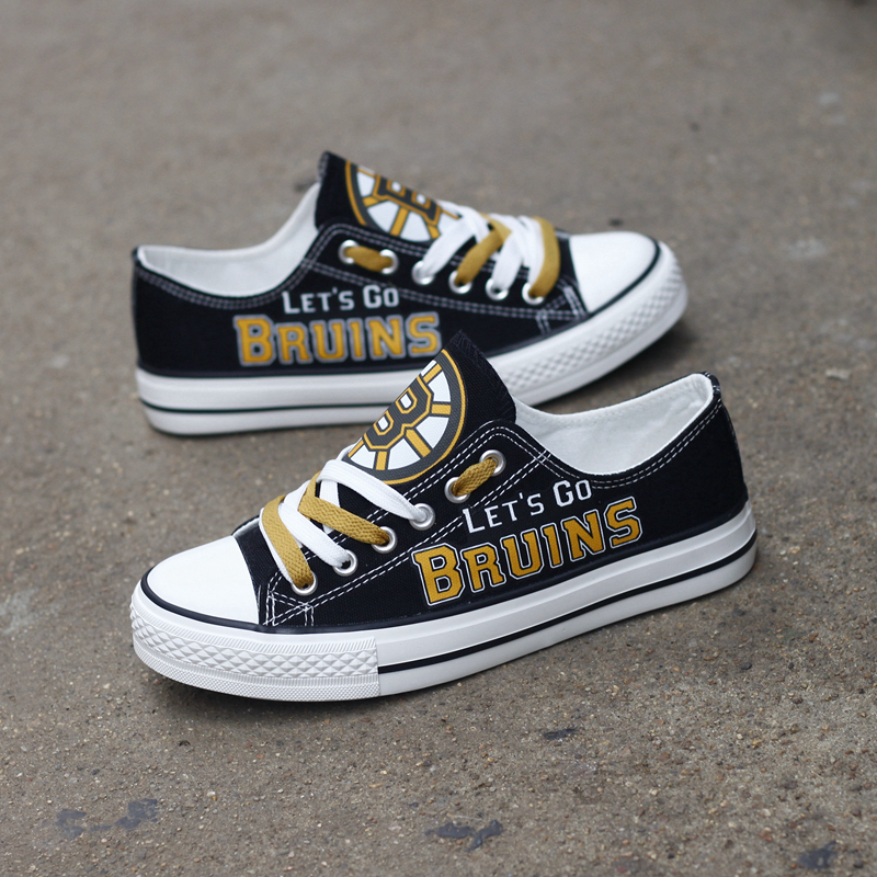 Boston Bruins Limited Print NHL Ice Hockey Fans Low Top Canvas Shoes Sport Sneakers T-DH88H