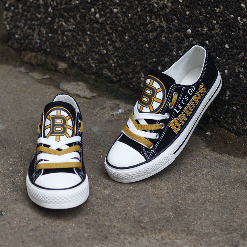 Boston Bruins Limited Print NHL Ice Hockey Fans Low Top Canvas Shoes Sport Sneakers T-DH88H