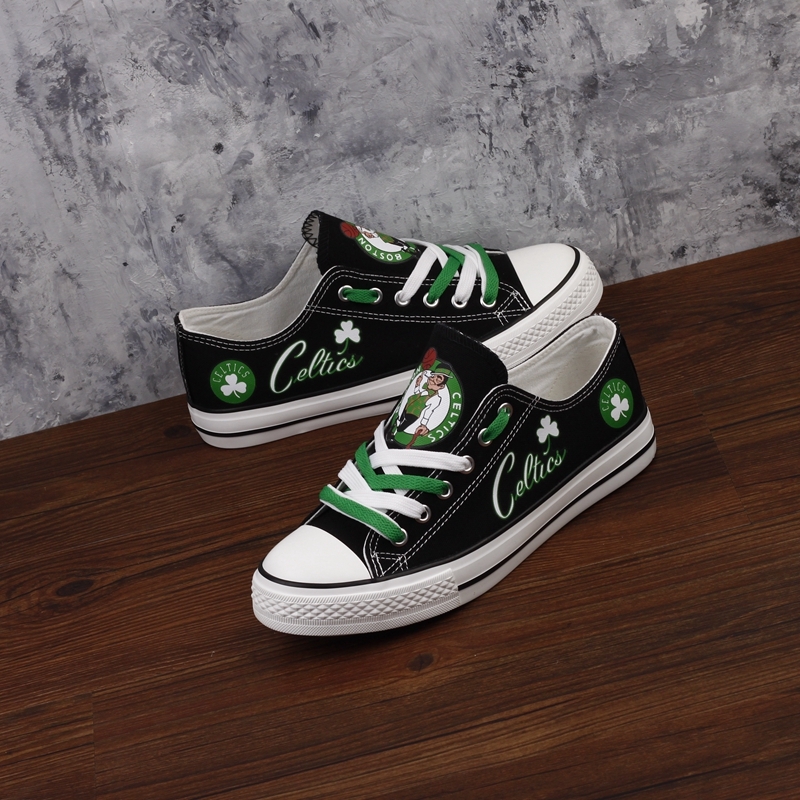 Boston Celtics Limited Print NBA Basketball Fans Low Top Canvas Shoes Sport Sneakers T-DJ02H