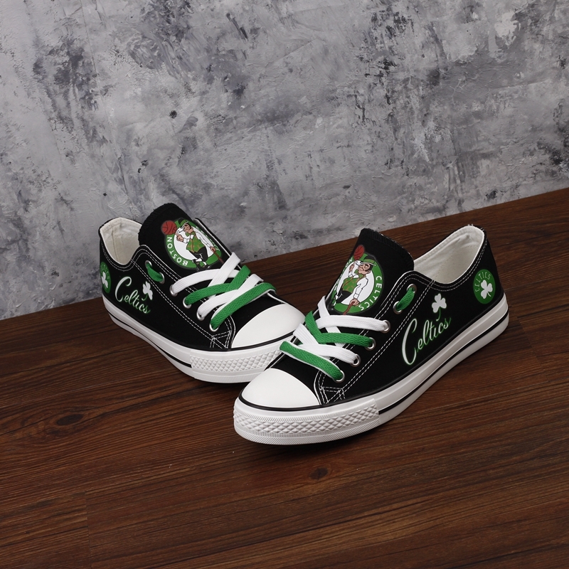Boston Celtics Limited Print NBA Basketball Fans Low Top Canvas Shoes Sport Sneakers T-DJ02H