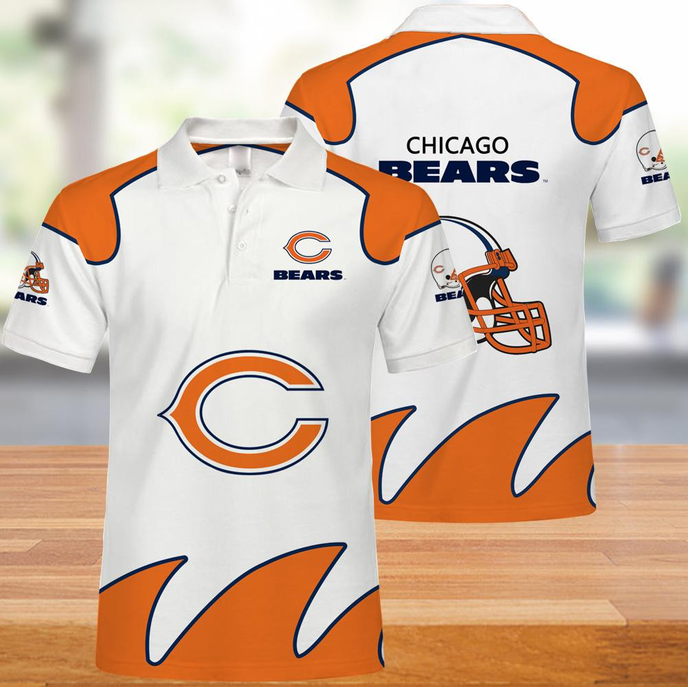 Chicago Bears Men's Polo Shirts White 9150 chicago bears mens polo shirts white 9150 5636 vrmp1