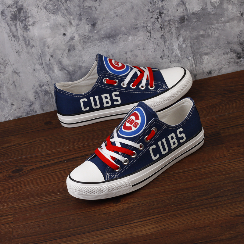 Chicago Cubs Limited Print MLB Baseball Fans Low Top Canvas Shoes Sport Sneakers T-DAC111LY