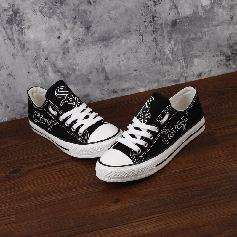 Chicago White Sox Limited Print MLB Baseball Fans Low Top Canvas Shoes Sport Sneakers T-DAC99H