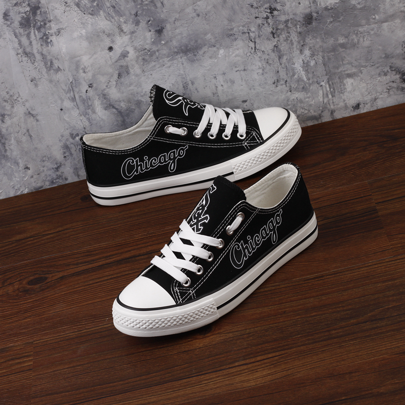 Chicago White Sox Limited Print MLB Baseball Fans Low Top Canvas Shoes Sport Sneakers T-DAC99H