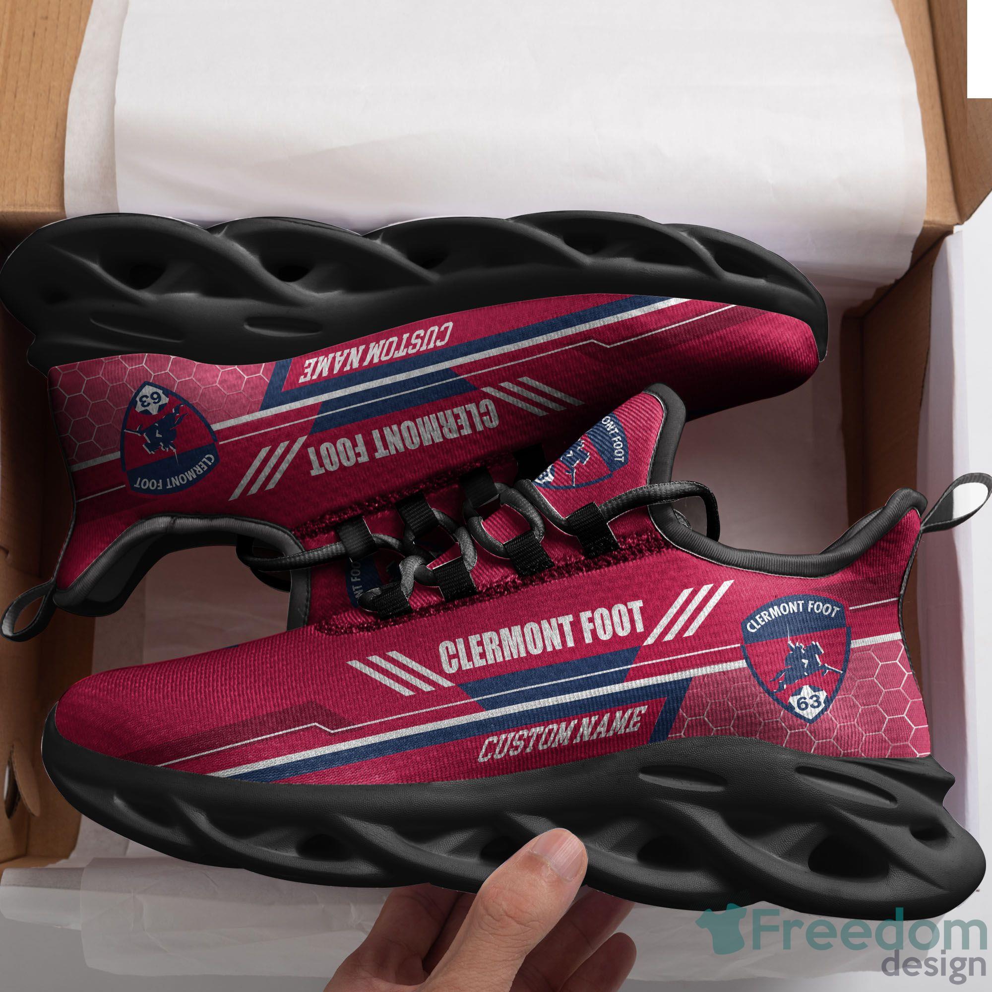 Clermont Foot 63 Custom Name Red Max Soul Shoes - Yeezy Store