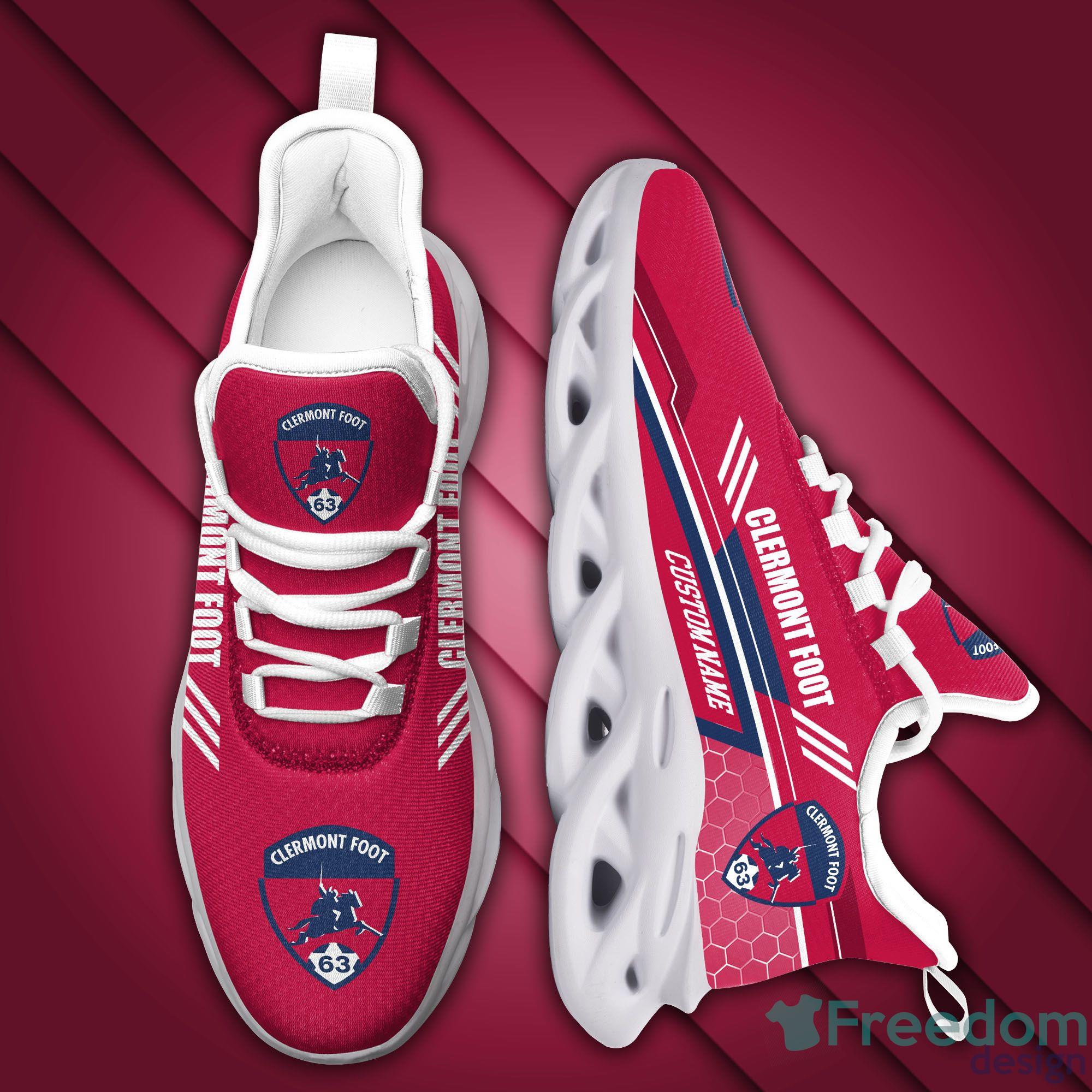 Clermont Foot 63 Custom Name Red Max Soul Shoes - Yeezy Store