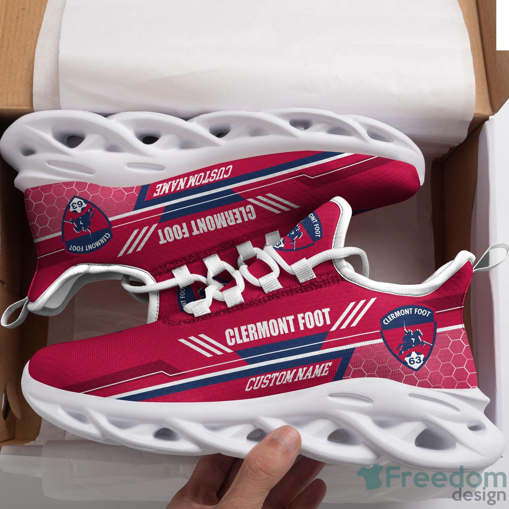 Clermont Foot 63 Custom Name Red Max Soul Shoes - Yeezy Store