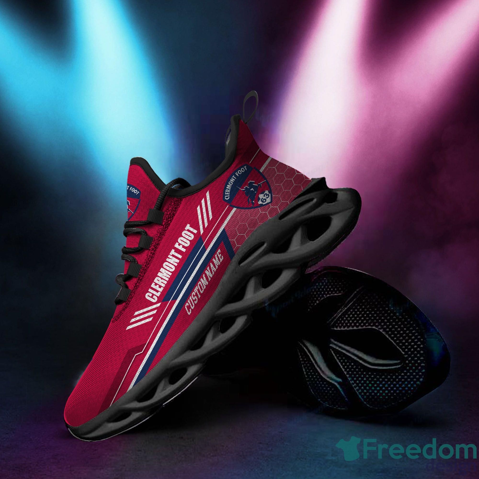 Clermont Foot 63 Custom Name Red Max Soul Shoes - Yeezy Store