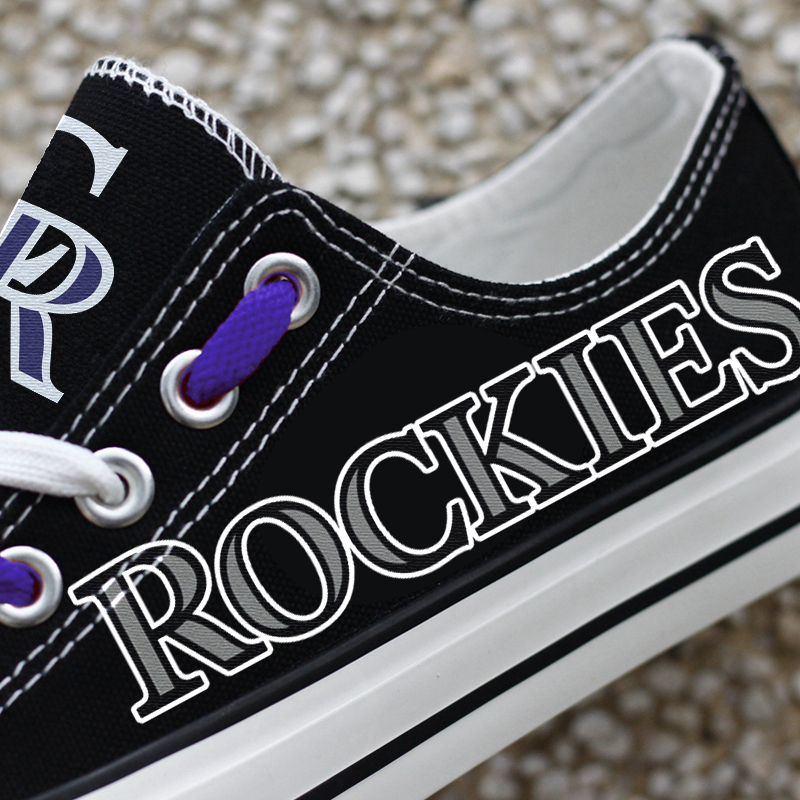 Colorado Rockies Limited Print MLB Baseball Fans Low Top Canvas Shoes Sport Sneakers T-DJ116H