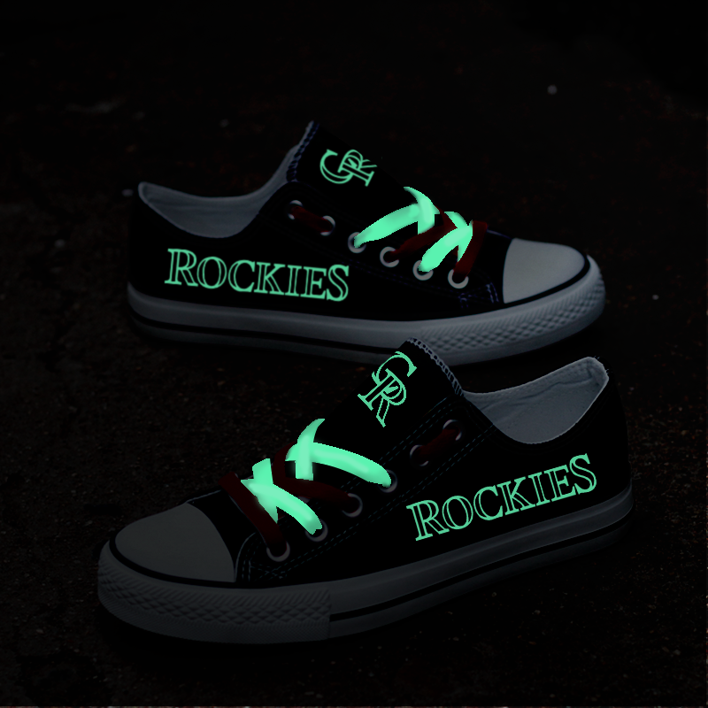Colorado Rockies Limited Print MLB Baseball Fans Luminous Low Top Canvas Shoes Sport Sneakers T-DV295LY