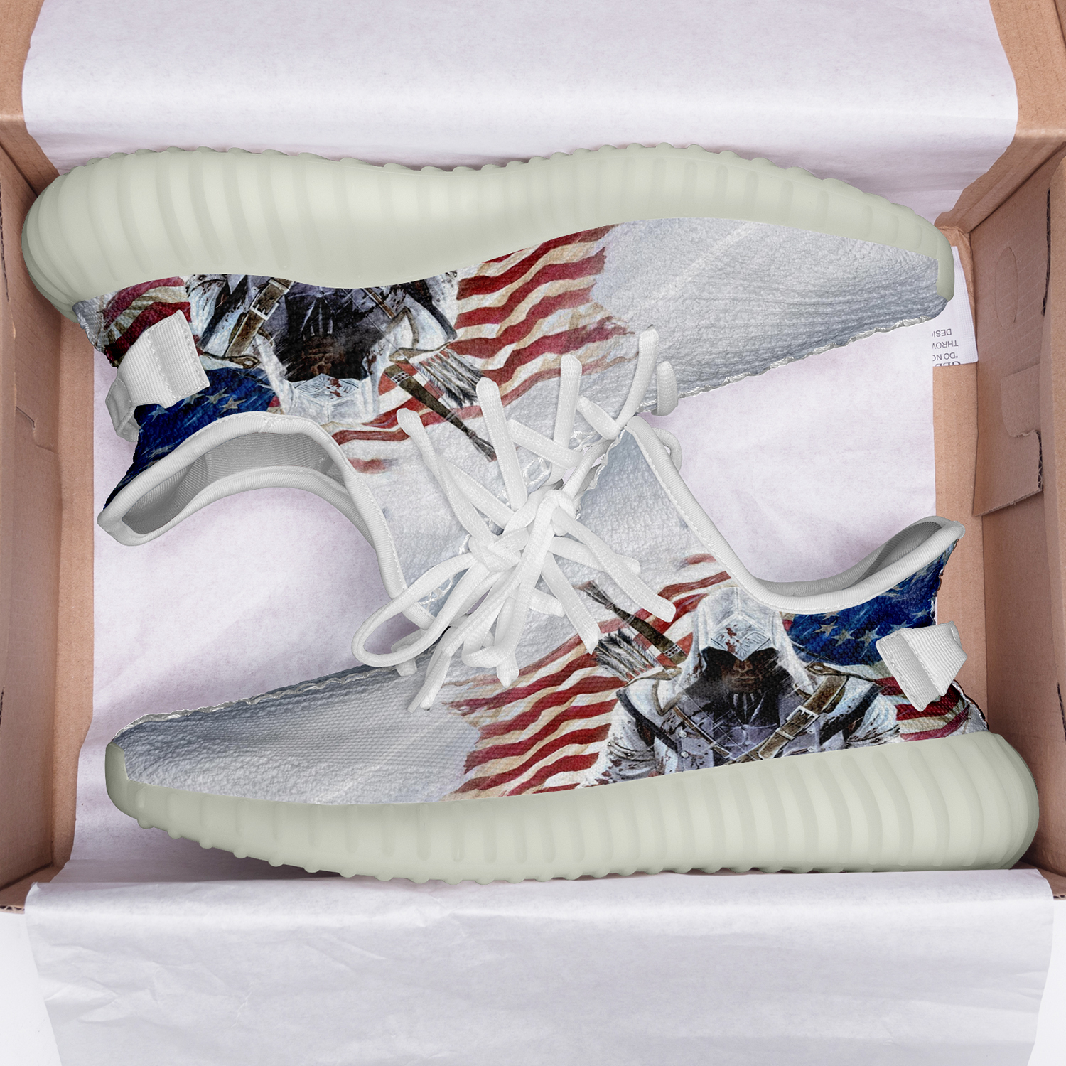 Customize America Flag Full Print New Yeezy Sneakers Men Women Sport Shoes YZ190901111
