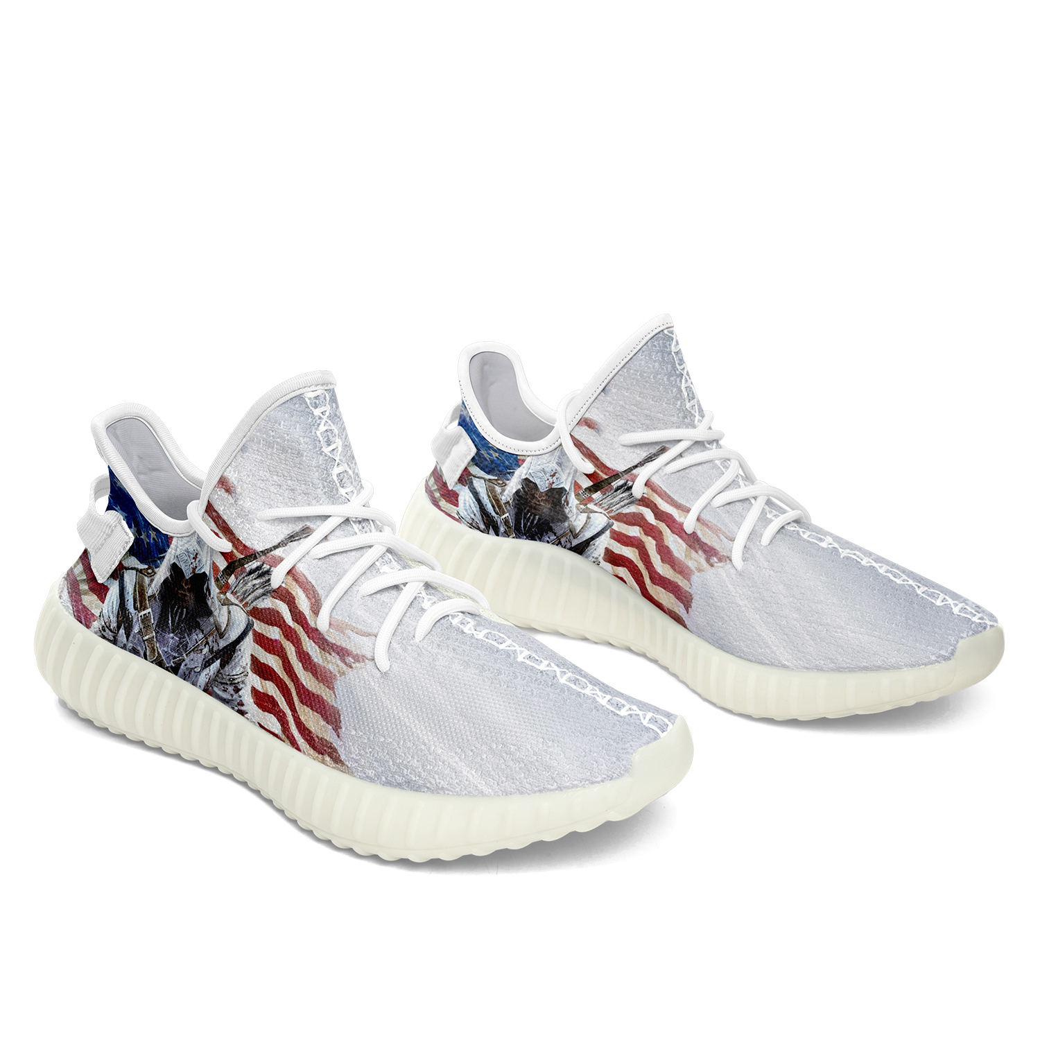 Customize America Flag Full Print New Yeezy Sneakers Men Women Sport Shoes YZ190901111