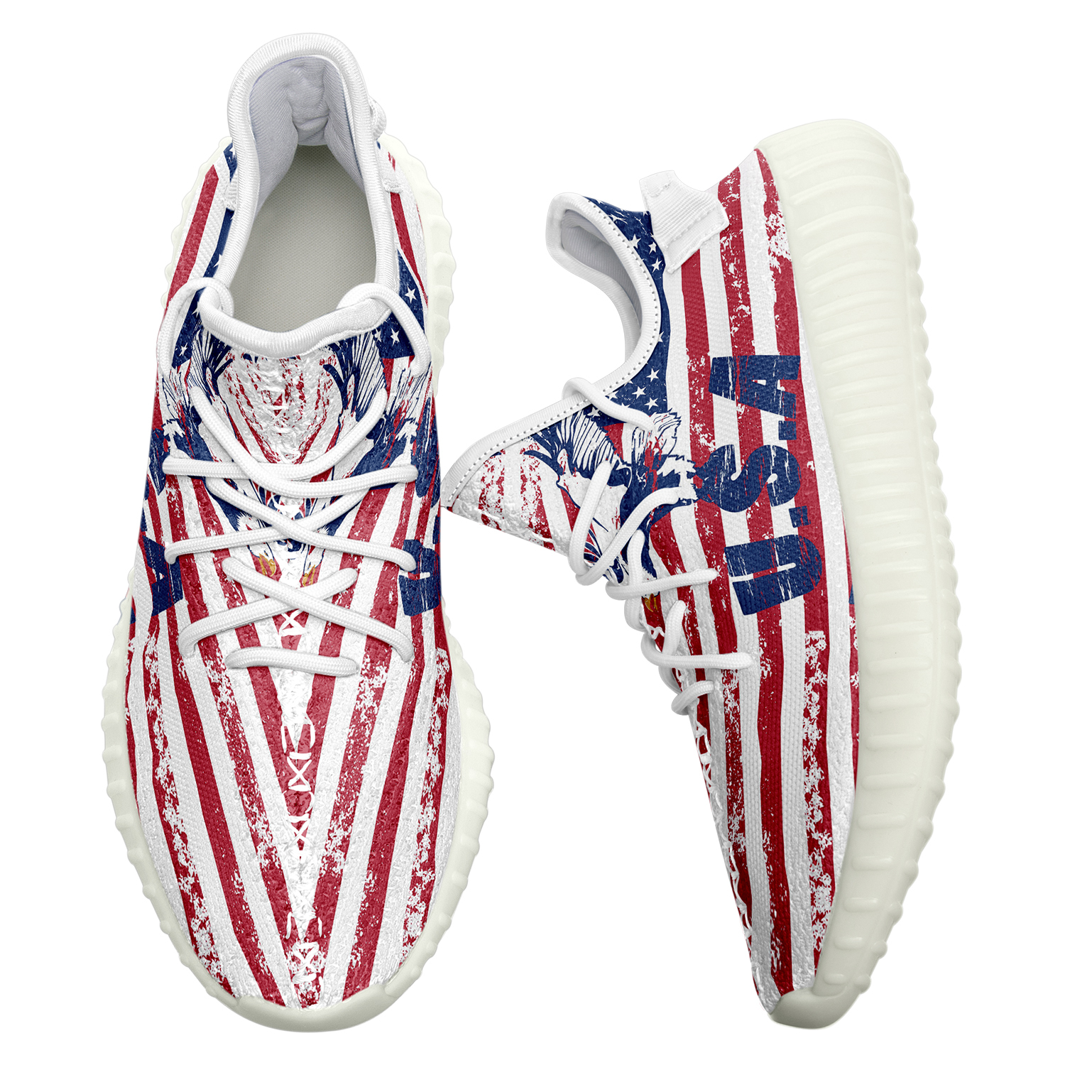 Customize America Flag Full Print New Yeezy Sneakers Men Women Sport Shoes YZ190901112