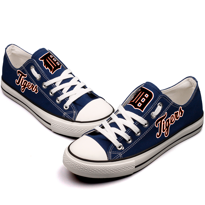 Detriot Tigers Limited Print MLB Baseball Fans Low Top Canvas Shoes Sport Sneakers T-DAC116L