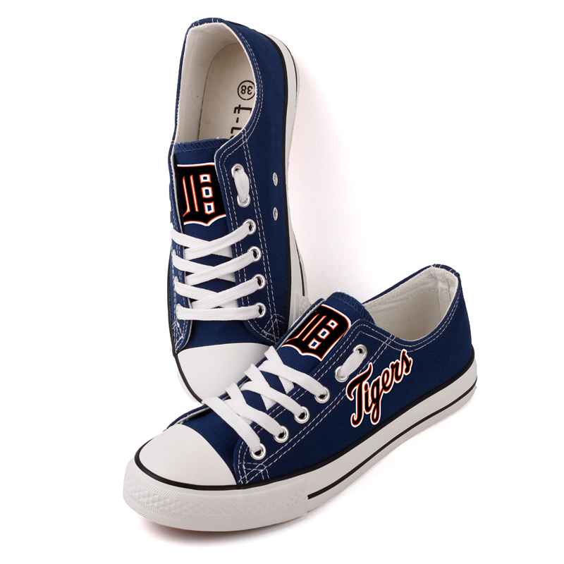 Detriot Tigers Limited Print MLB Baseball Fans Low Top Canvas Shoes Sport Sneakers T-DAC116L