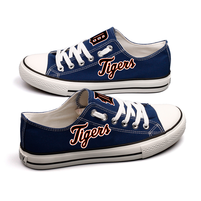 Detriot Tigers Limited Print MLB Baseball Fans Low Top Canvas Shoes Sport Sneakers T-DAC116L