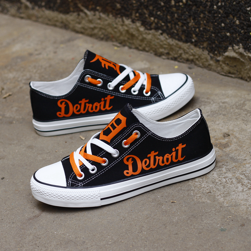 Detriot Tigers Limited Print MLB Baseball Fans Low Top Canvas Shoes Sport Sneakers T-DAC201H