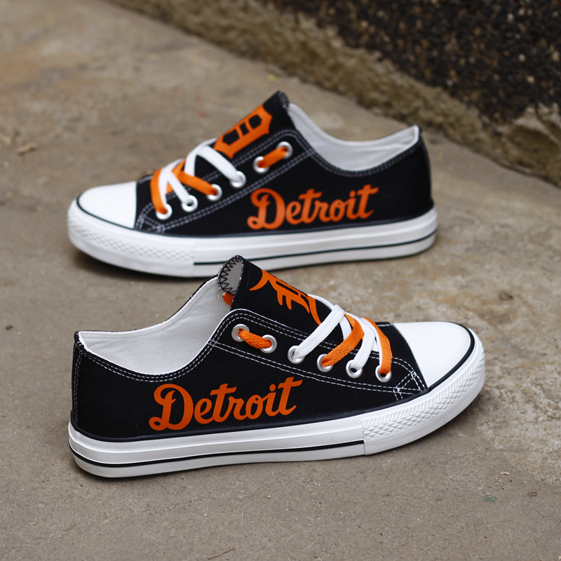 Detriot Tigers Limited Print MLB Baseball Fans Low Top Canvas Shoes Sport Sneakers T-DAC201H