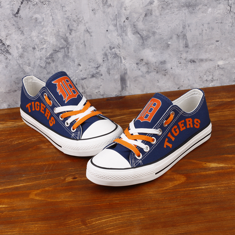 Detriot Tigers Limited Print MLB Baseball Fans Low Top Canvas Shoes Sport Sneakers T-DG67L