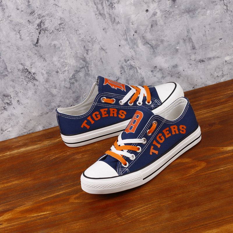 Detriot Tigers Limited Print MLB Baseball Fans Low Top Canvas Shoes Sport Sneakers T-DG67L