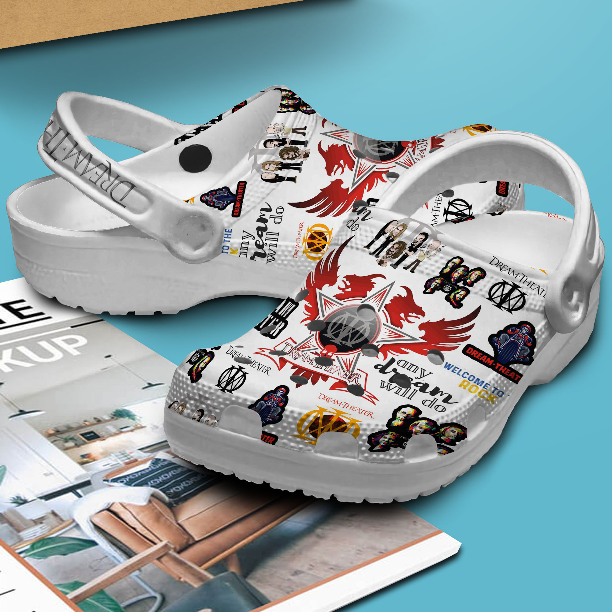 Dream Theater Music Crocs Crocband Clogs Shoes for Bunions Rookbrand