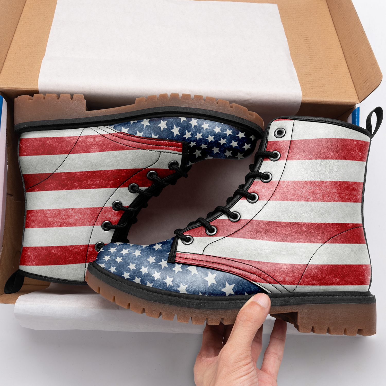 High Top Women Men Timboot 3D Printed America Flag Design Casual Boot BB191001001
