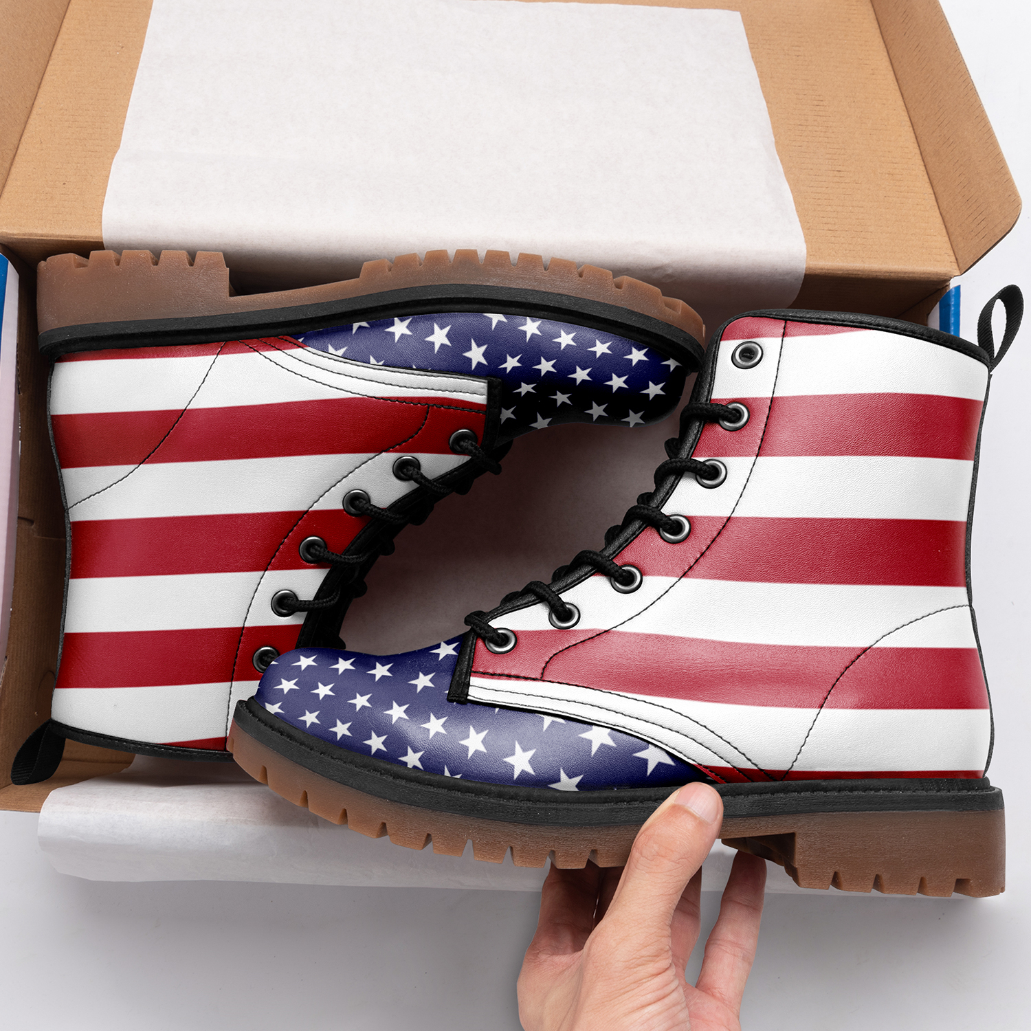 High Top Women Men Timboot 3D Printed America Flag Design Casual Boot BB191001003