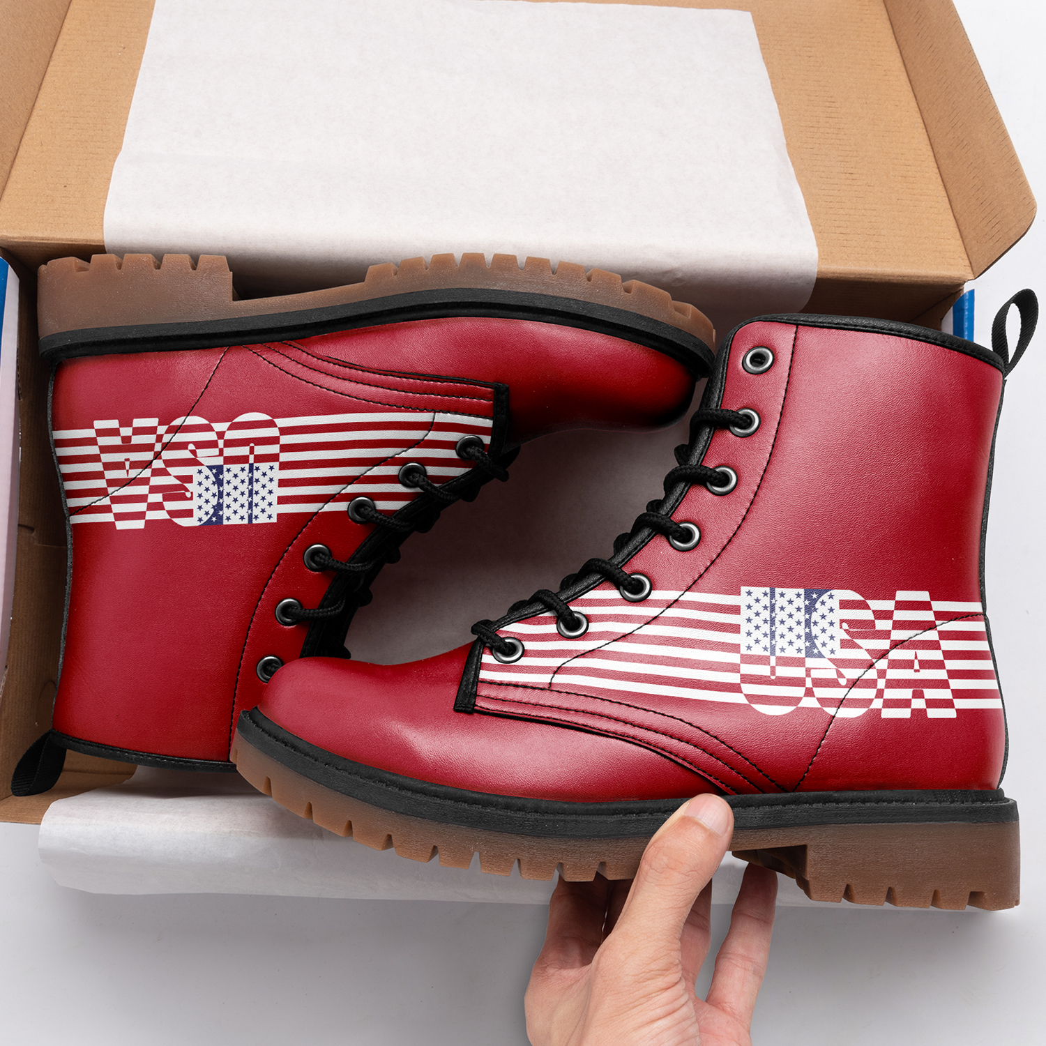 High Top Women Men Timboot 3D Printed America Flag Design Casual Boot BB191001021