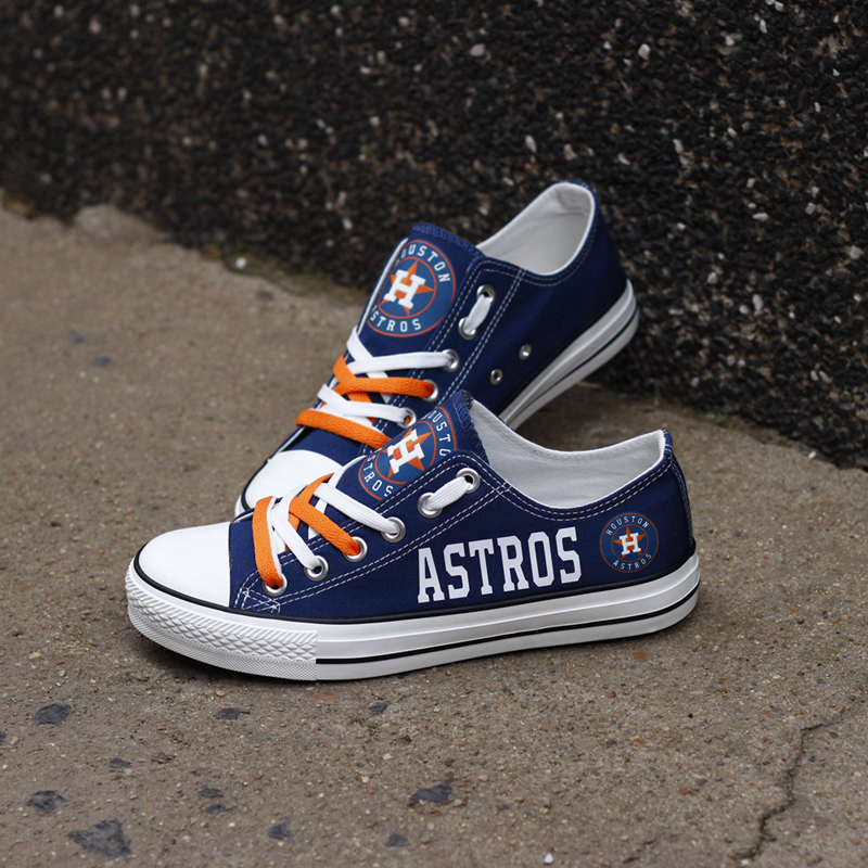 Houston Astros Limited Print MLB Baseball Fans Low Top Canvas Shoes Sport Sneakers T-DBS83L