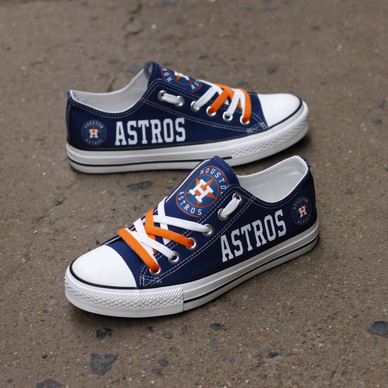 Houston Astros Limited Print MLB Baseball Fans Low Top Canvas Shoes Sport Sneakers T-DBS83L