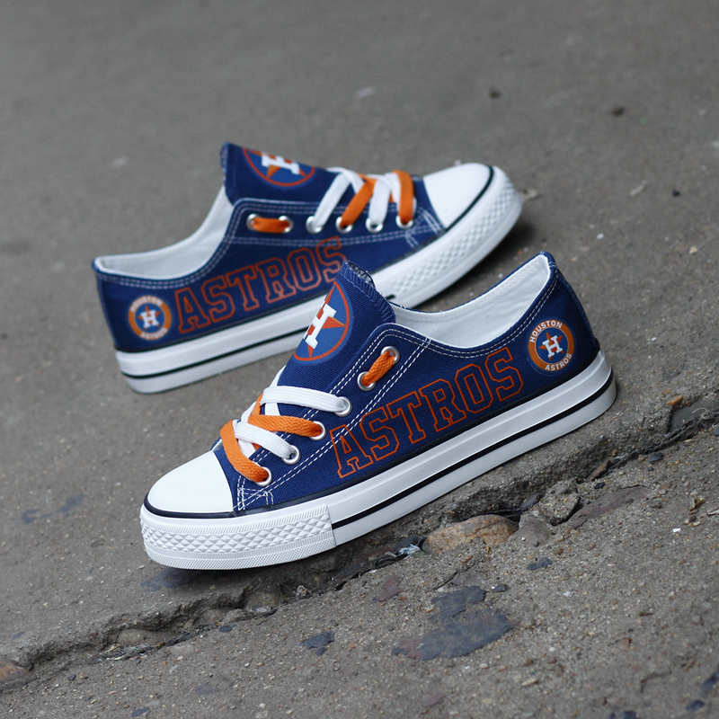 Houston Astros Limited Print MLB Baseball Fans Low Top Canvas Shoes Sport Sneakers T-DJ175L