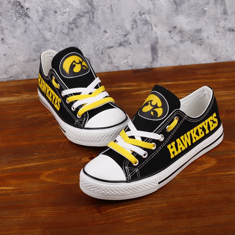 Iowa Hawkeyes Limited Print NCAA College Students Low Top Canvas Shoes Sport Sneakers T-DV194H