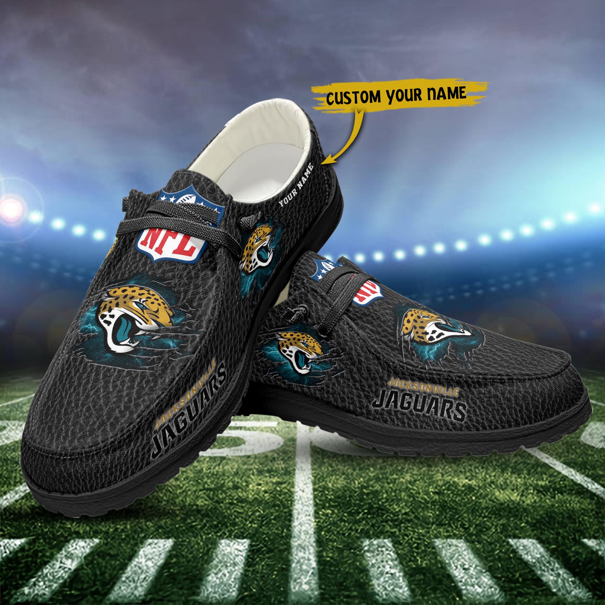 Jacksonville Jaguars Personalized Hey Dude Sports Shoes Custom Name