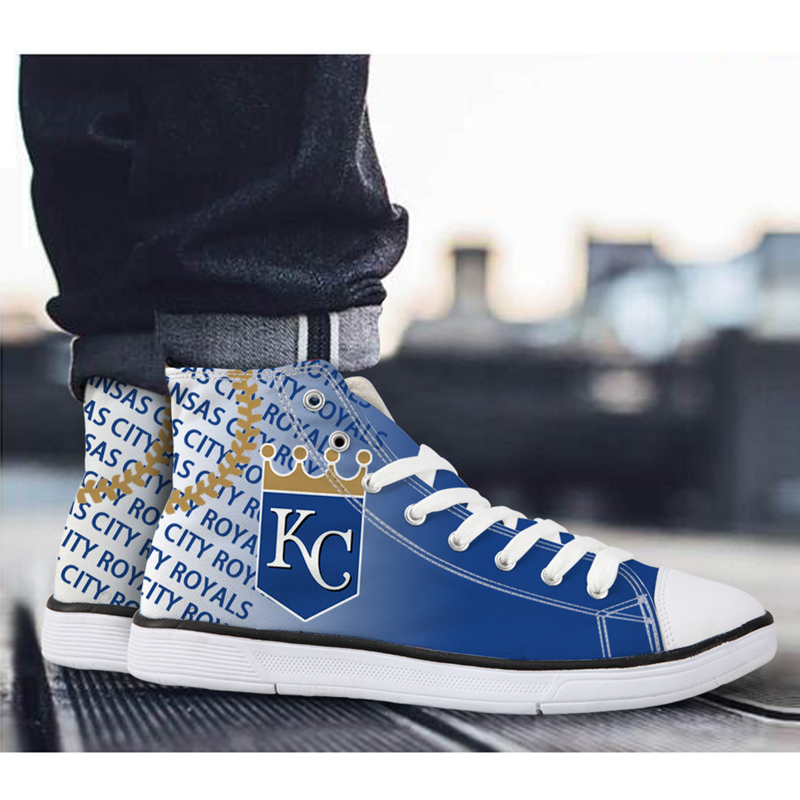 Kansas City Royals 3D Print MLB Baseball Fans Casual Canvas Shoes Lace-Up Sport Sneakers AK19087