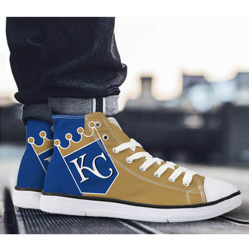 Kansas City Royals 3D Print MLB Baseball Fans Casual Canvas Shoes Lace-Up Sport Sneakers AK19088