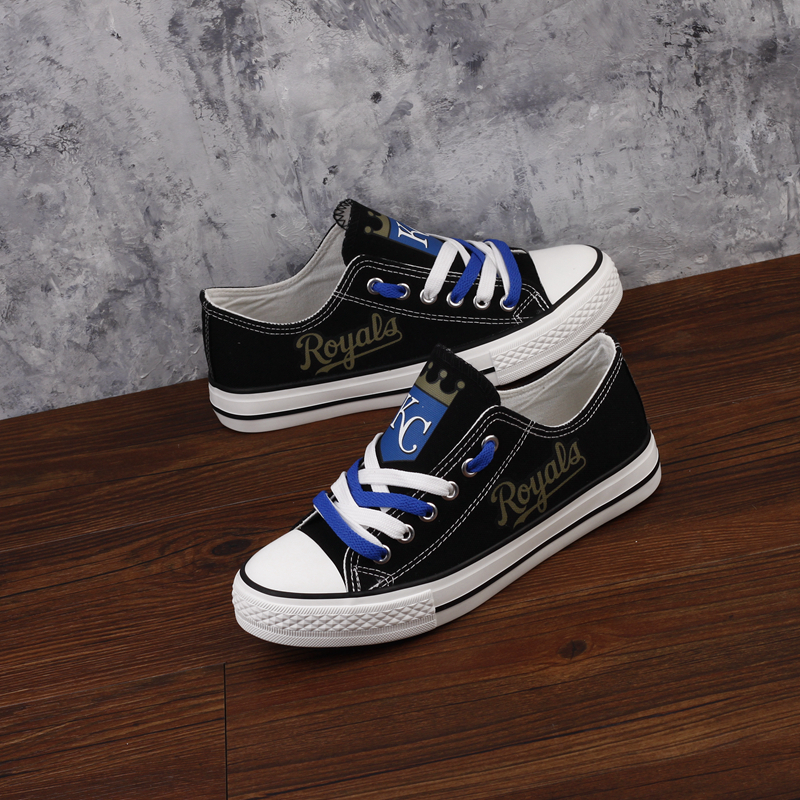 Kansas City Royals Limited Print MLB Baseball Fans Low Top Canvas Shoes Sport Sneakers T-DAC110H