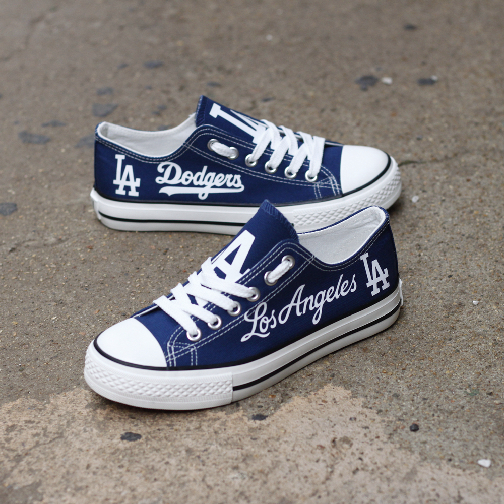 Los Angeles Dodgers Limited Print MLB Baseball Fans Low Top Canvas Shoes Sport Sneakers T-DBS45L