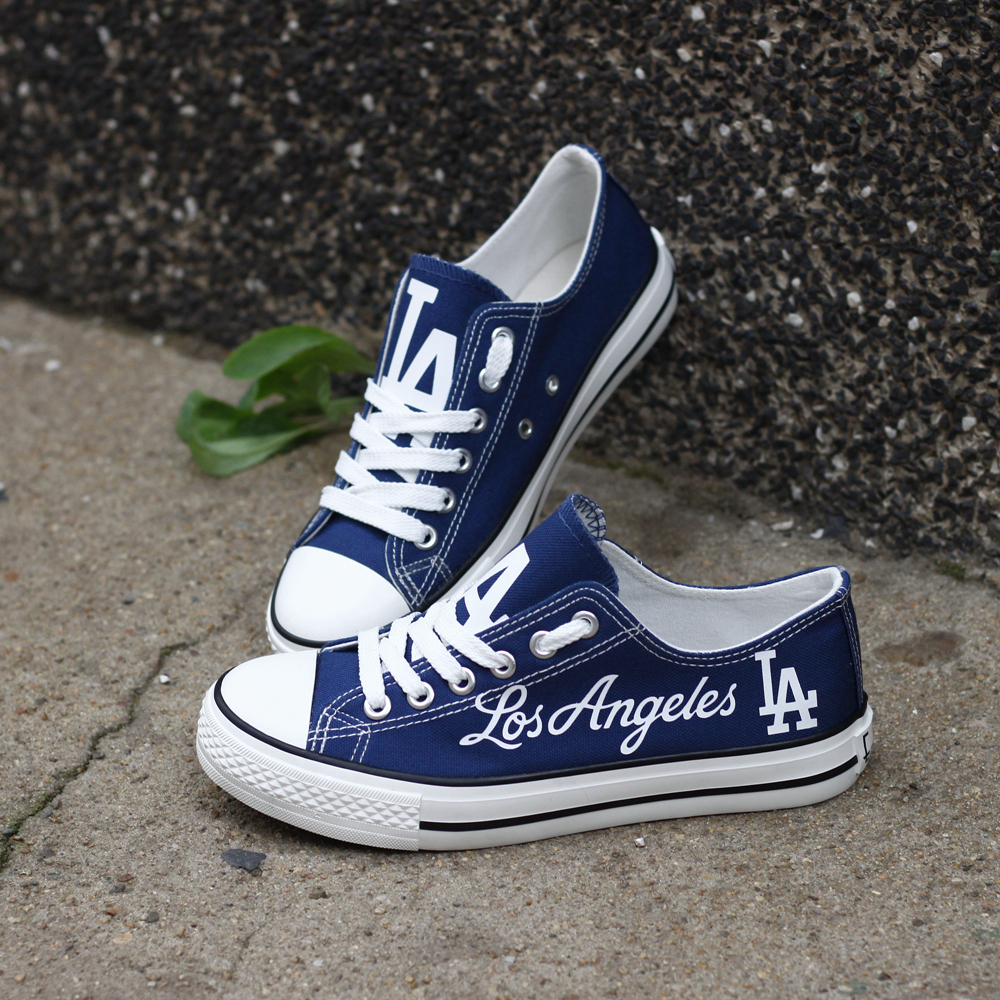 Los Angeles Dodgers Limited Print MLB Baseball Fans Low Top Canvas Shoes Sport Sneakers T-DBS45L
