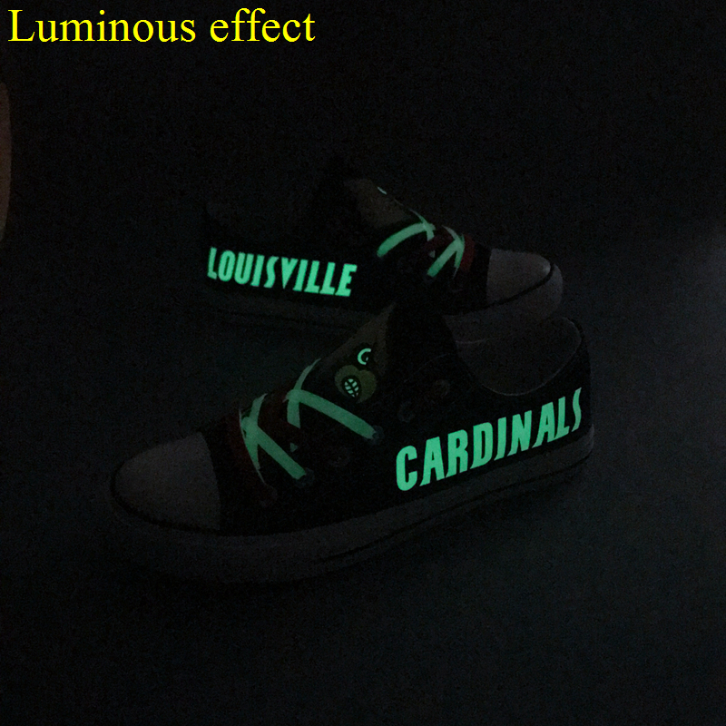 Louisville Cardinals Limited Print NCAA College Students Luminous Low Top Canvas Shoes Sport Sneakers T-DF22HY