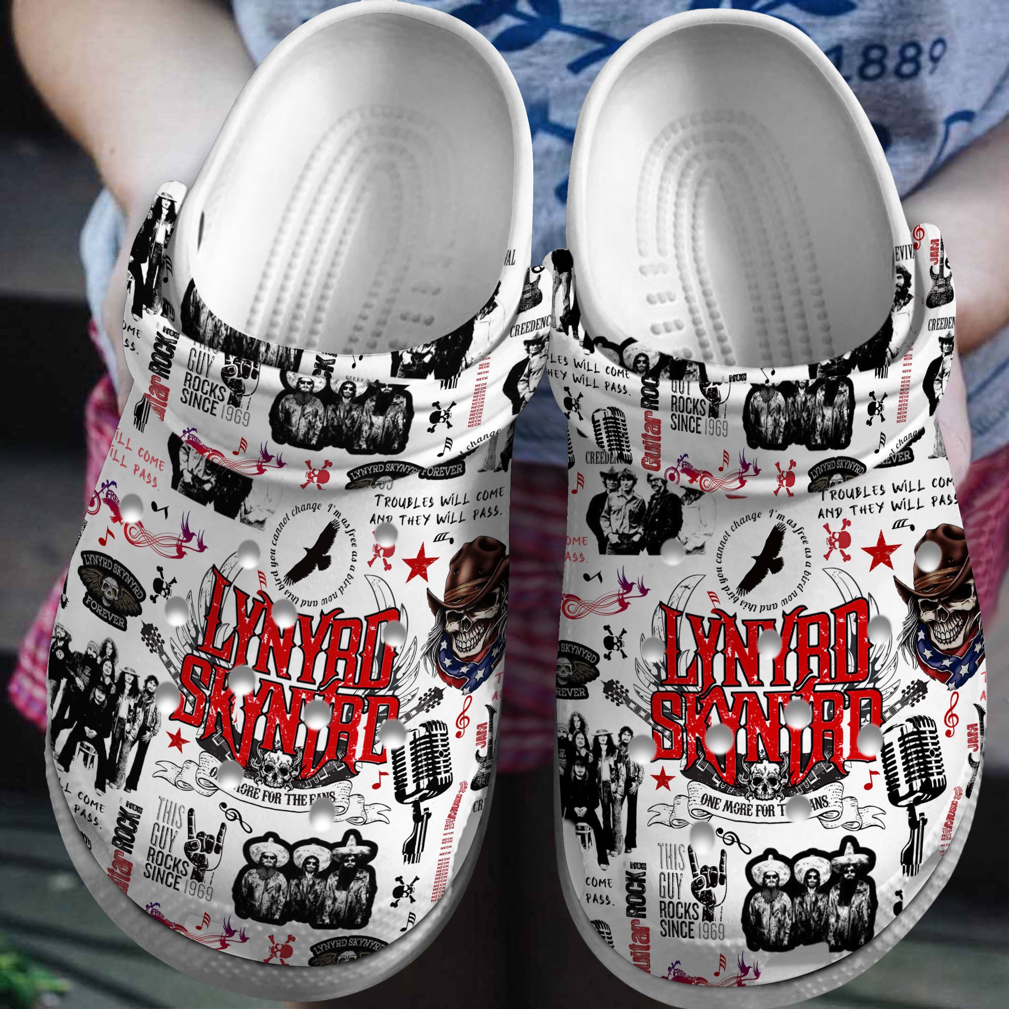 Lynyrd Skynyrd Music Crocs Crocband Clogs Shoes for morton's neuroma Rookbrand