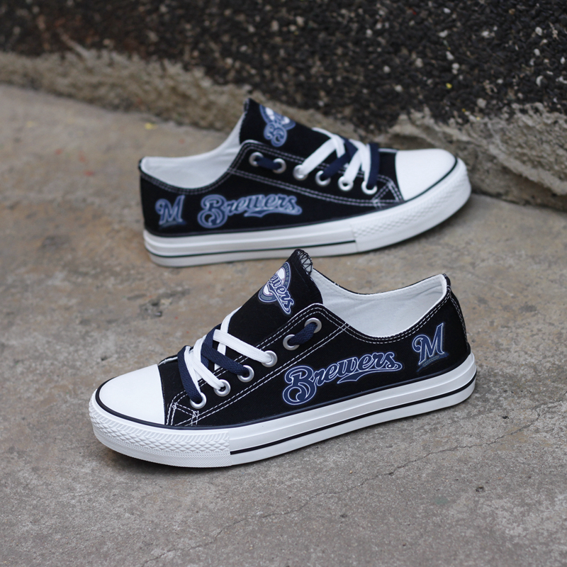 Milwaukee Brewers Limited Print MLB Baseball Fans Low Top Canvas Shoes Sport Sneakers T-DAC122H