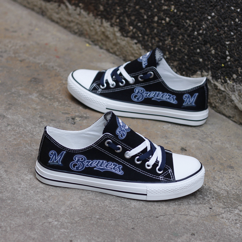 Milwaukee Brewers Limited Print MLB Baseball Fans Low Top Canvas Shoes Sport Sneakers T-DAC122H