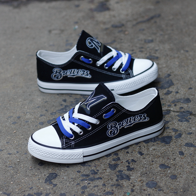 Milwaukee Brewers Limited Print MLB Baseball Fans Low Top Canvas Shoes Sport Sneakers T-DJ113H